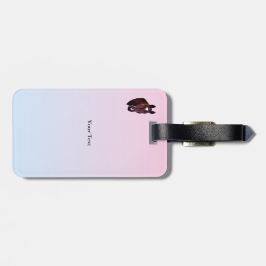 Chestnut paard met witte ster bagagelabel (Achterkant horizontaal)