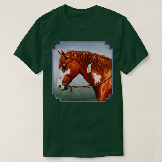 Chestnut Pinto Native American War Horse 1 T-shirt (Design voorkant)