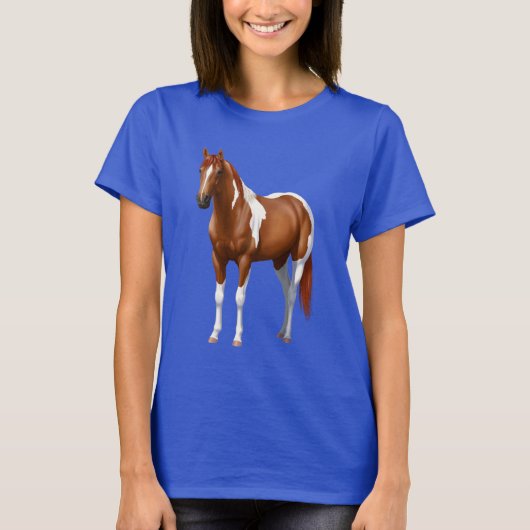 Chestnut Pinto Sorrel Paint Horse Stallion T-shirt (Voorkant)