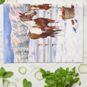 Chestnut pinto sorrel schildert kwart paarden in s theedoek (Gevouwen)