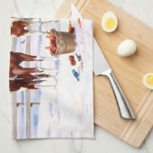 Chestnut pinto sorrel schildert kwart paarden in s theedoek (Quarter Fold)