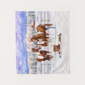 Chestnut pinto sorrel schildert kwart paarden in s wandkleed (Voorkant)