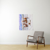 Chestnut pinto sorrel schildert kwart paarden in s wandkleed (In situ)