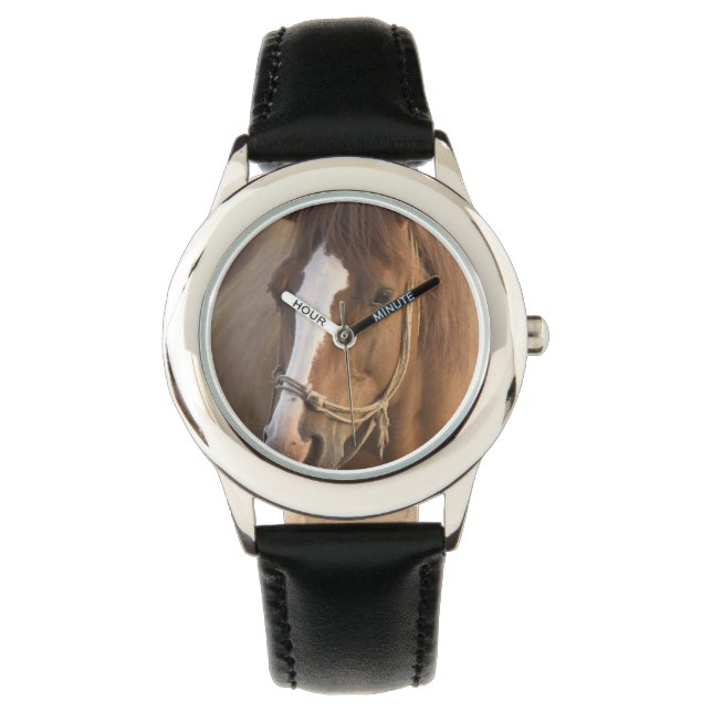 Chestnut Quarter Horse Horloge (Voorkant)