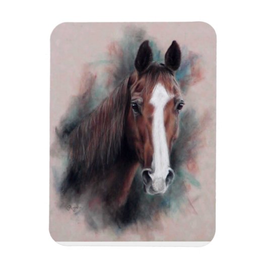 Chestnut Quarter Horse kop Magneet (Verticaal)