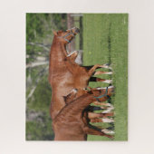 Chestnut Quarter Horse Mares and Foals Legpuzzel (Verticaal)