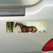 Chestnut Racehorse in a Landscape (George Stubbs) Bumpersticker (Op auto)