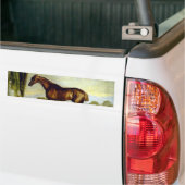 Chestnut Racehorse in a Landscape (George Stubbs) Bumpersticker (Op Truck)