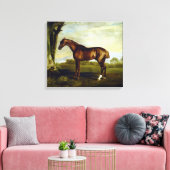 Chestnut Racehorse in a Landscape (George Stubbs) Canvas Afdruk (Insitu (Woonkamer))