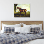 Chestnut Racehorse in a Landscape (George Stubbs) Canvas Afdruk (Insitu (Slaapkamer))