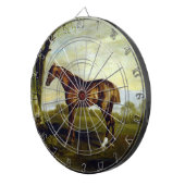 Chestnut Racehorse in a Landscape (George Stubbs) Dartbord (Voorkant Rechts)