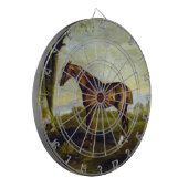 Chestnut Racehorse in a Landscape (George Stubbs) Dartbord (Voorkant Links)