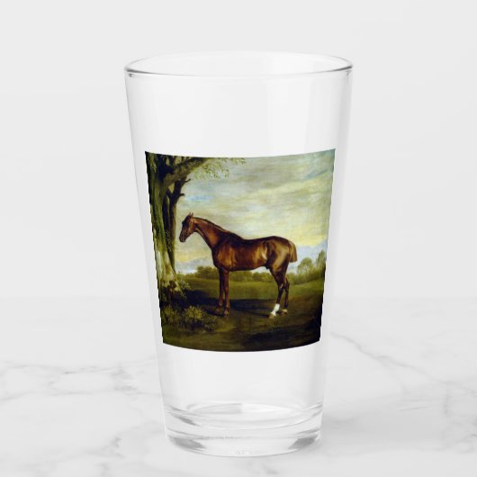 Chestnut Racehorse in a Landscape (George Stubbs) Glas (Voorkant)
