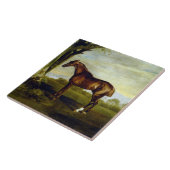 Chestnut Racehorse in a Landscape (George Stubbs) Tegeltje (Zijkant)