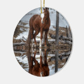 Chestnut Ranch Horse and Pond Reflection Keramisch Ornament (Links)