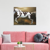Chestnut Splash Lijst Tovero Paint Horse Canvas Afdruk (Insitu (Woonkamer))