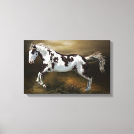 Chestnut Splash Lijst Tovero Paint Horse Canvas Afdruk