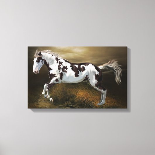 Chestnut Splash Lijst Tovero Paint Horse Canvas Afdruk (Voorkant)