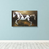 Chestnut Splash Lijst Tovero Paint Horse Canvas Afdruk (Insitu (Houten vloer))