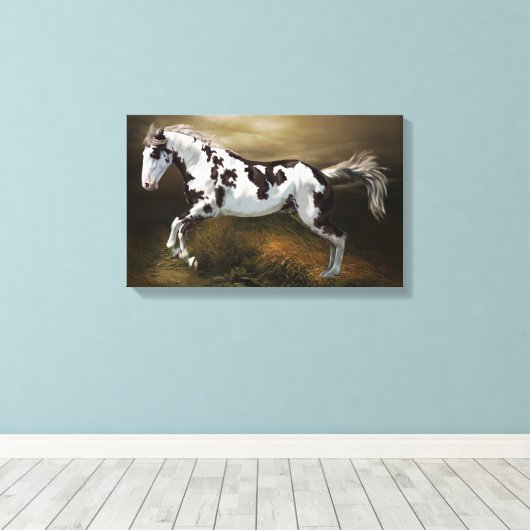 Chestnut Splash Lijst Tovero Paint Horse Canvas Afdruk (Insitu (Houten vloer))