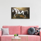 Chestnut Splash Lijst Tovero Paint Horse Canvas Afdruk (Insitu (Woonkamer))