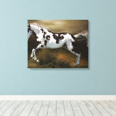 Chestnut Splash Lijst Tovero Paint Horse Canvas Afdruk (Insitu (Houten vloer))
