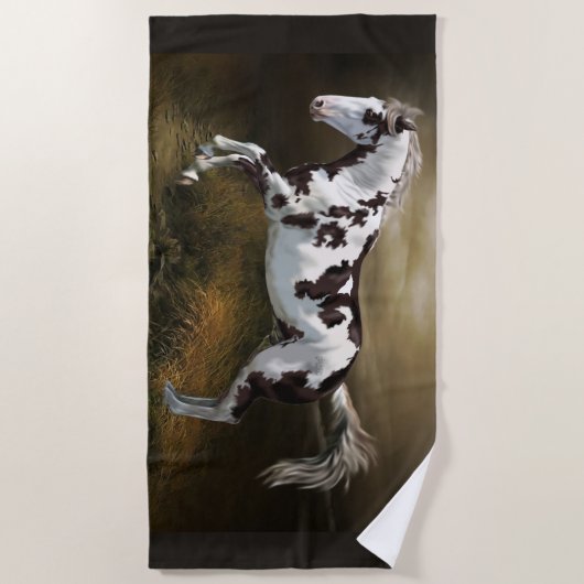 Chestnut Splash Lijst Tovero Paint Horse Strandlaken (Voorkant)