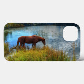 Chestnut Stallion Drink Schilderachtig Lake Foto Case-Mate iPhone Case (Achterkant (horizontaal))