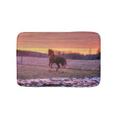 Chestnut Stallion Horse en Ranch Sunset Badmat (Voorkant)