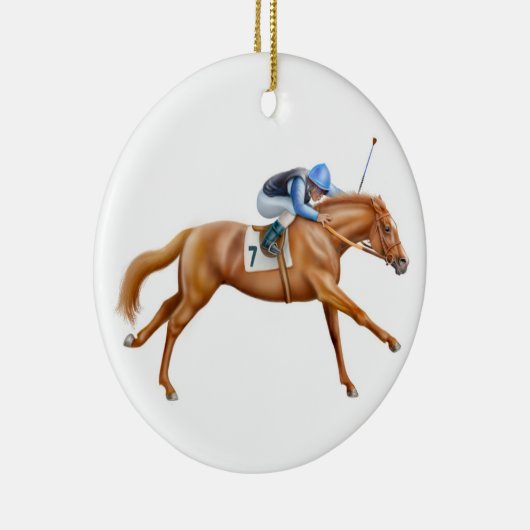 Chestnut Thoroughbred Race Horse Ornament (Rechts)