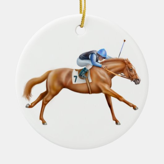 Chestnut Thoroughbred Race Horse Ornament (Voorkant)