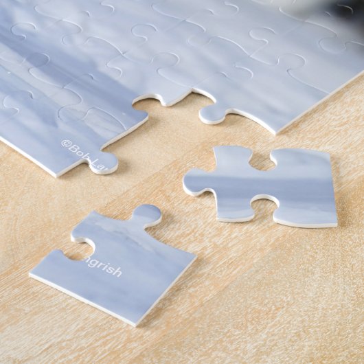 Chestnut Trakehner Stallion in de sneeuw Legpuzzel (Zijkant)