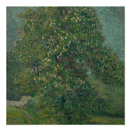 chestnut tree in bloom perfect poster (Voorkant)