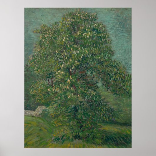 chestnut tree in bloom poster (Voorkant)