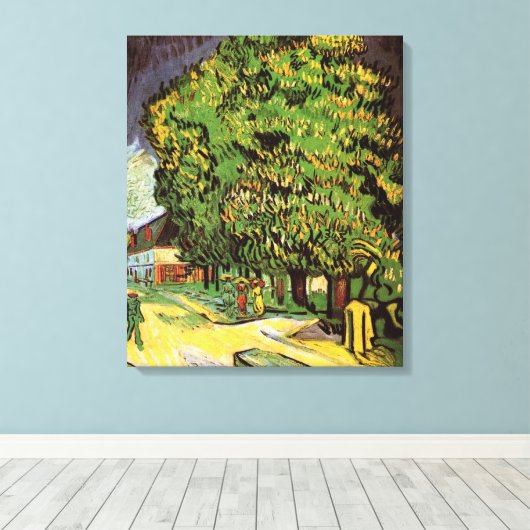 Chestnut Trees in Blossom door Vincent van Gogh Canvas Afdruk (Insitu (Houten vloer))