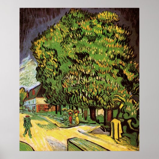 Chestnut Trees in Blossom door Vincent van Gogh Poster (Voorkant)