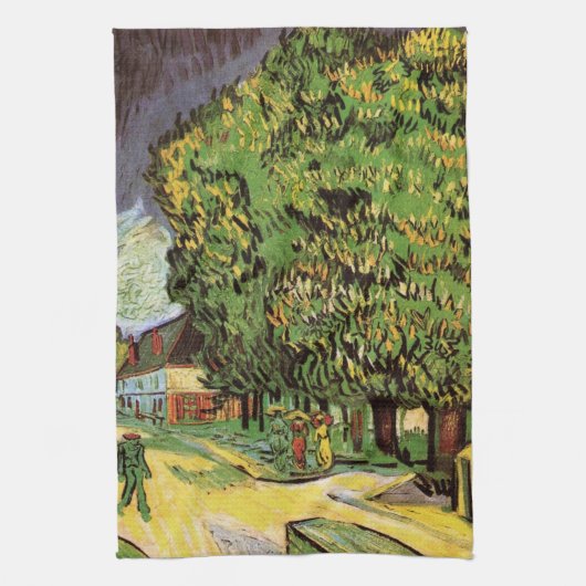 Chestnut Trees in Blossom door Vincent van Gogh Theedoek (Verticaal)