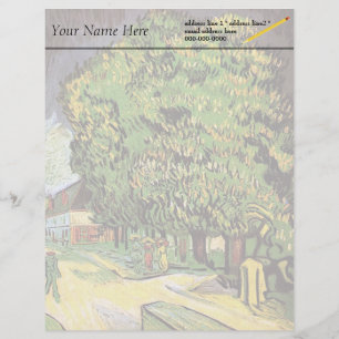 Chestnut Trees in Blossom, Vincent van Gogh. Briefhoofd Sjabloon