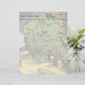 Chestnut Trees in Blossom, Vincent van Gogh. Briefhoofd Sjabloon (Staand voorkant)