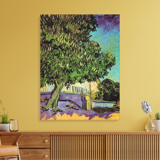 Chestnut Trees in Blossom, Vincent van Gogh. Canvas Afdruk (Insitu (Woonkamer))