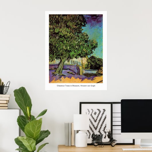 Chestnut Trees in Blossom, Vincent van Gogh. Poster (Thuiskantoor)