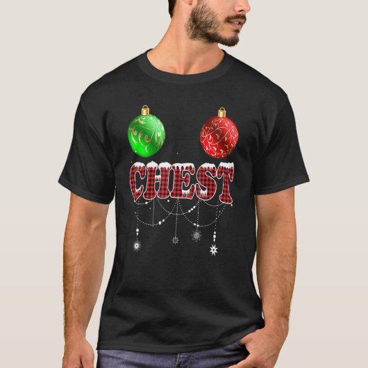 Chestnuts Christmas Matching Couples Chest T-shirt (Voorkant)