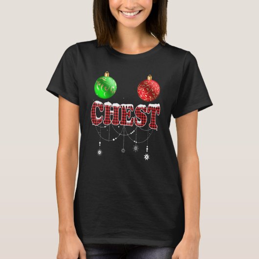 Chestnuts Christmas Matching Couples Chest T-shirt (Voorkant)