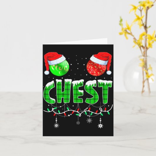 Chestnuts Matching Family Funny Chest Nuts Christm Kaart (Gele Bloem)