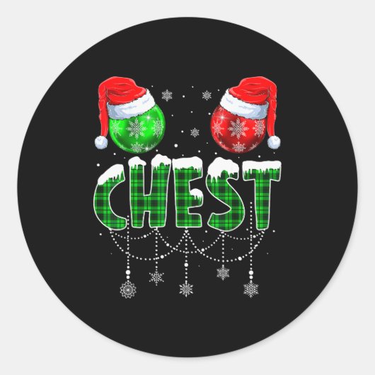 Chestnuts Matching Family Funny Chest Nuts Christm Ronde Sticker (Voorkant)