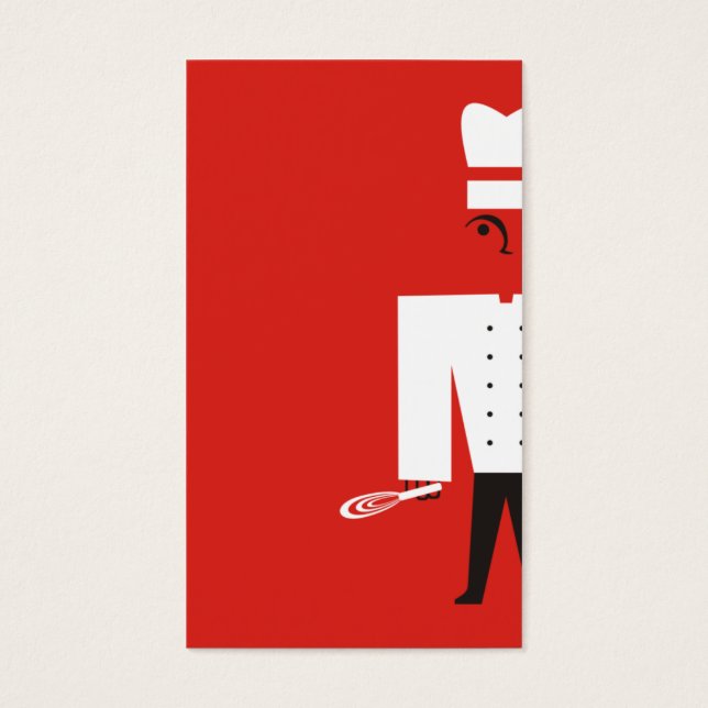 Chesty de mannelijke chef-kok frituurpan whisk cul visitekaartje (Voorkant)