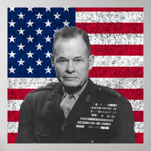 Chesty Puller en de Amerikaanse vlag Poster (Voorkant)