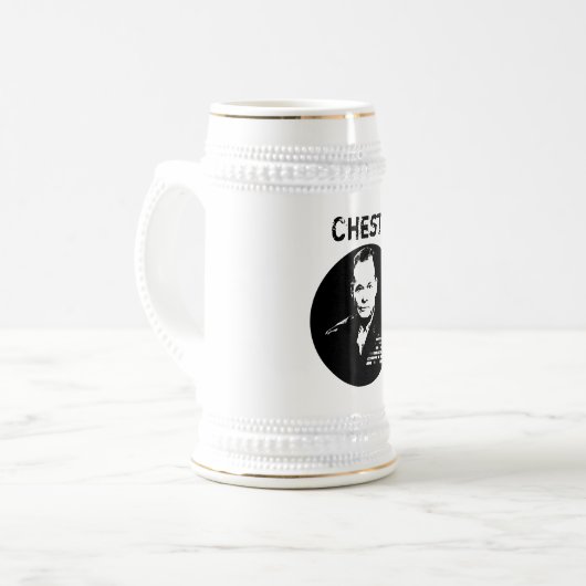Chesty Puller — zwart en wit Bierpul (Voorkant links)