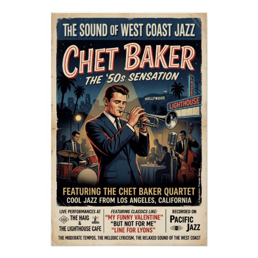 Chet Baker 1950  Perfect Poster (Voorkant)