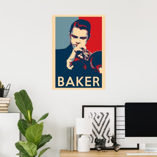 Chet Baker Hope Sizes of Jazz History Poster (Thuiskantoor)